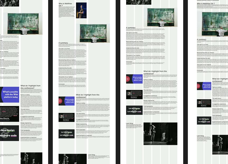 exemple de plusieurs essais de design dans Figma
