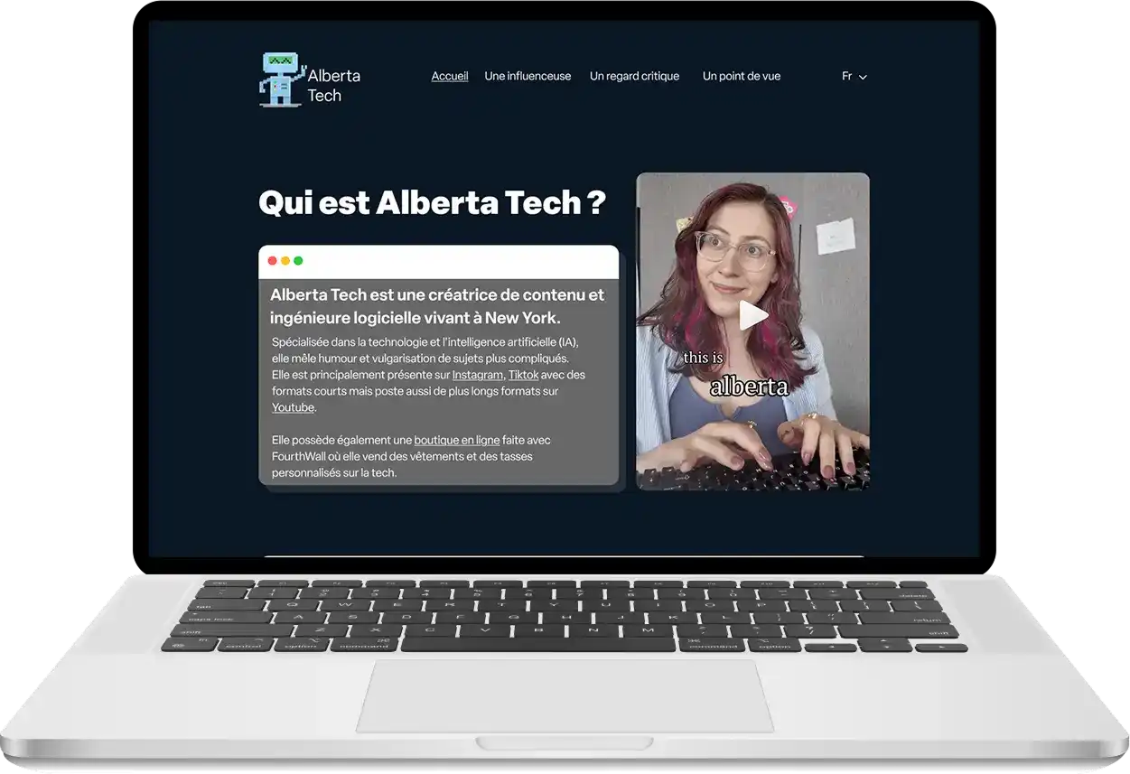 mock-up du site sur ordi
