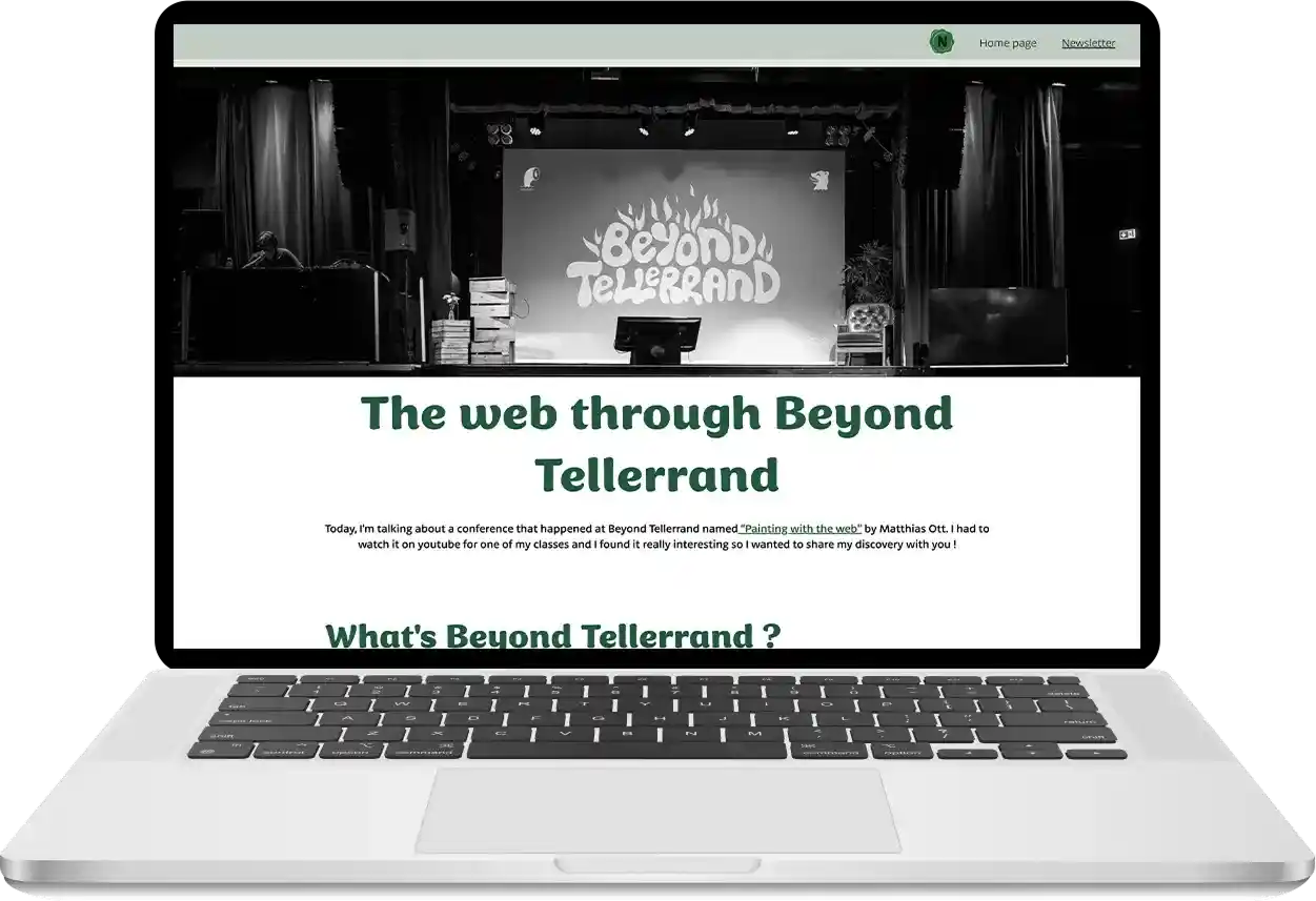 mock-up du site sur ordi