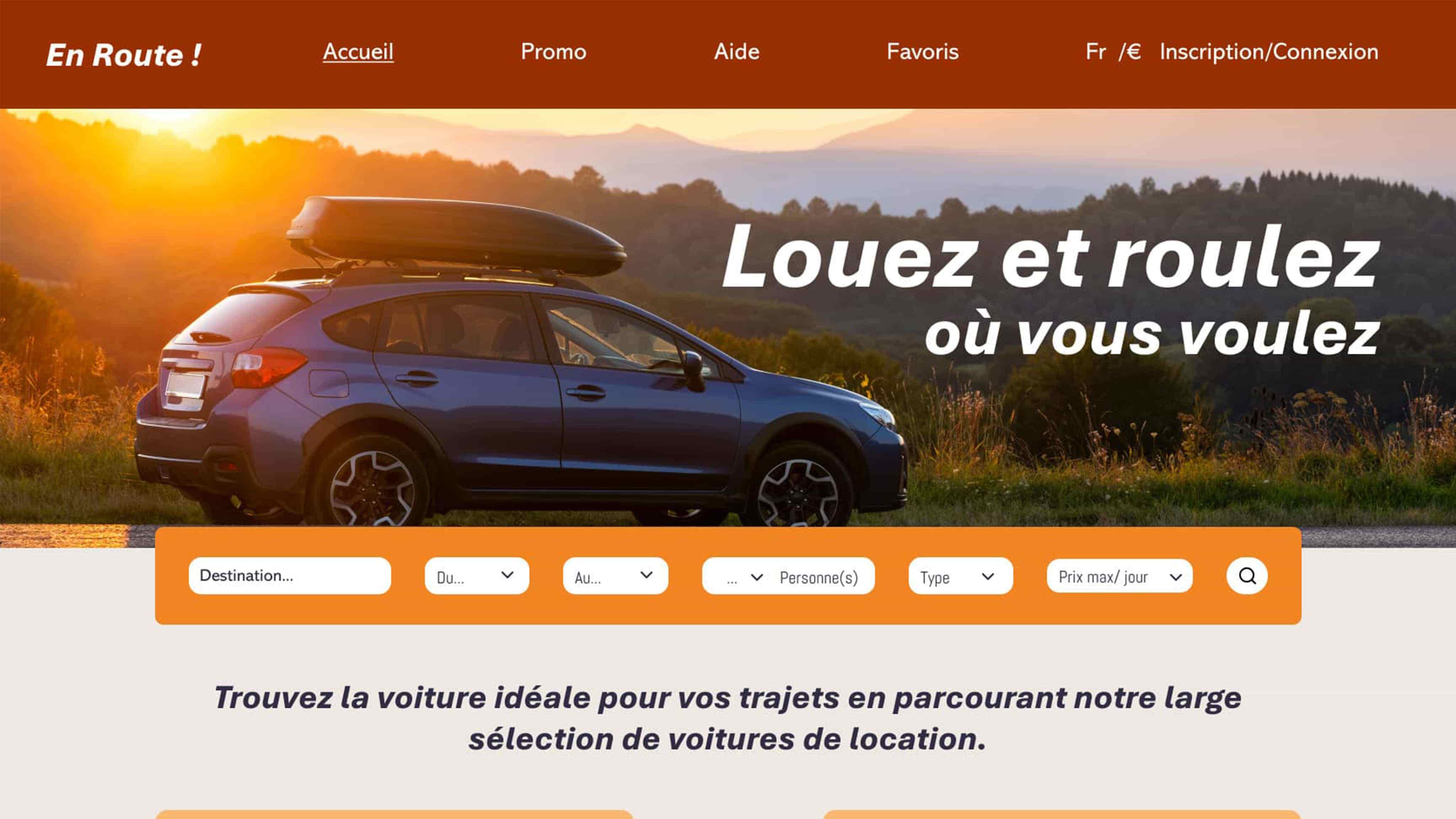 Capture d'écran de la page d'accueil du projet ReDesign