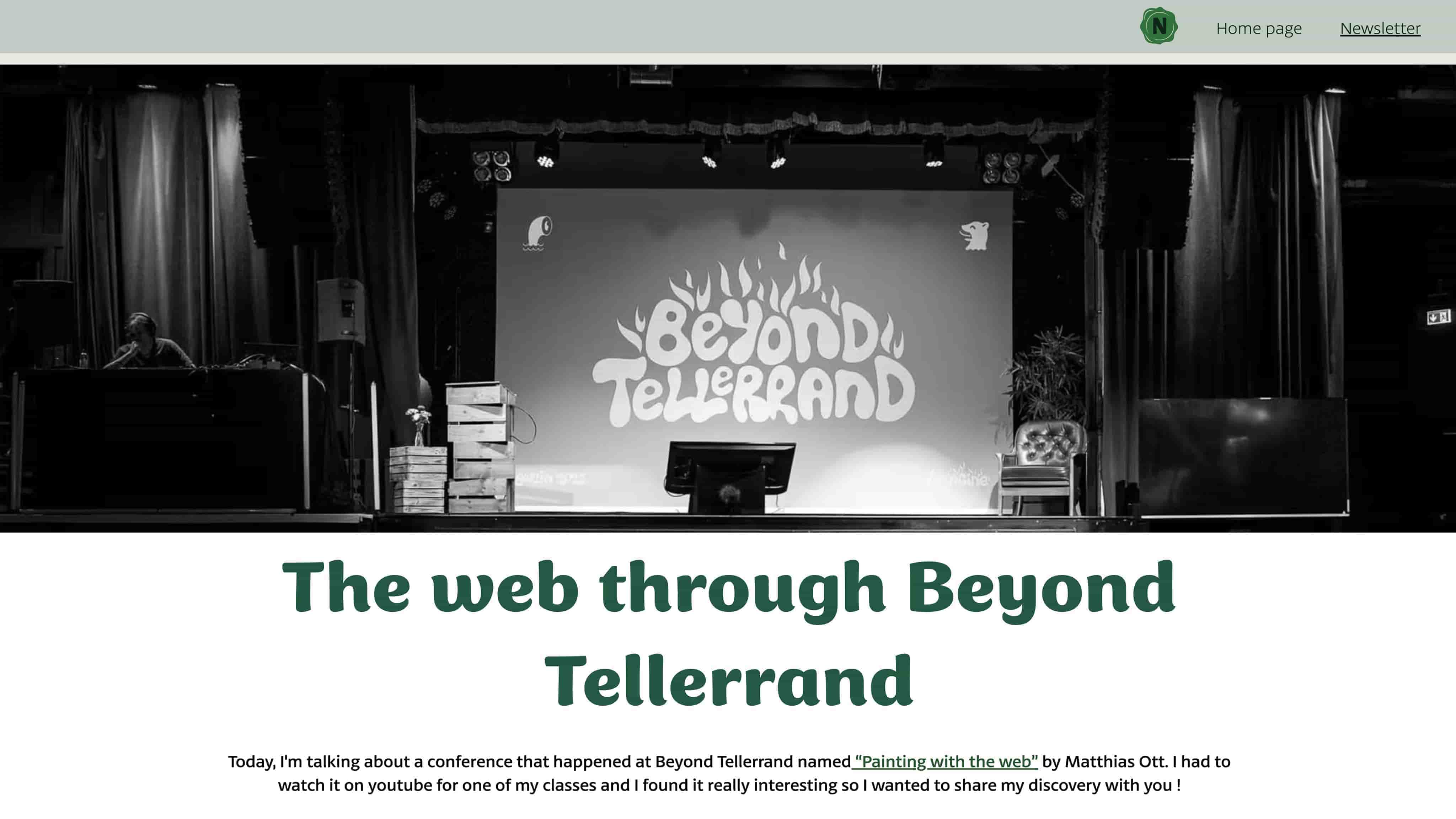 Capture d'écran de la page principale du projet SomeNews