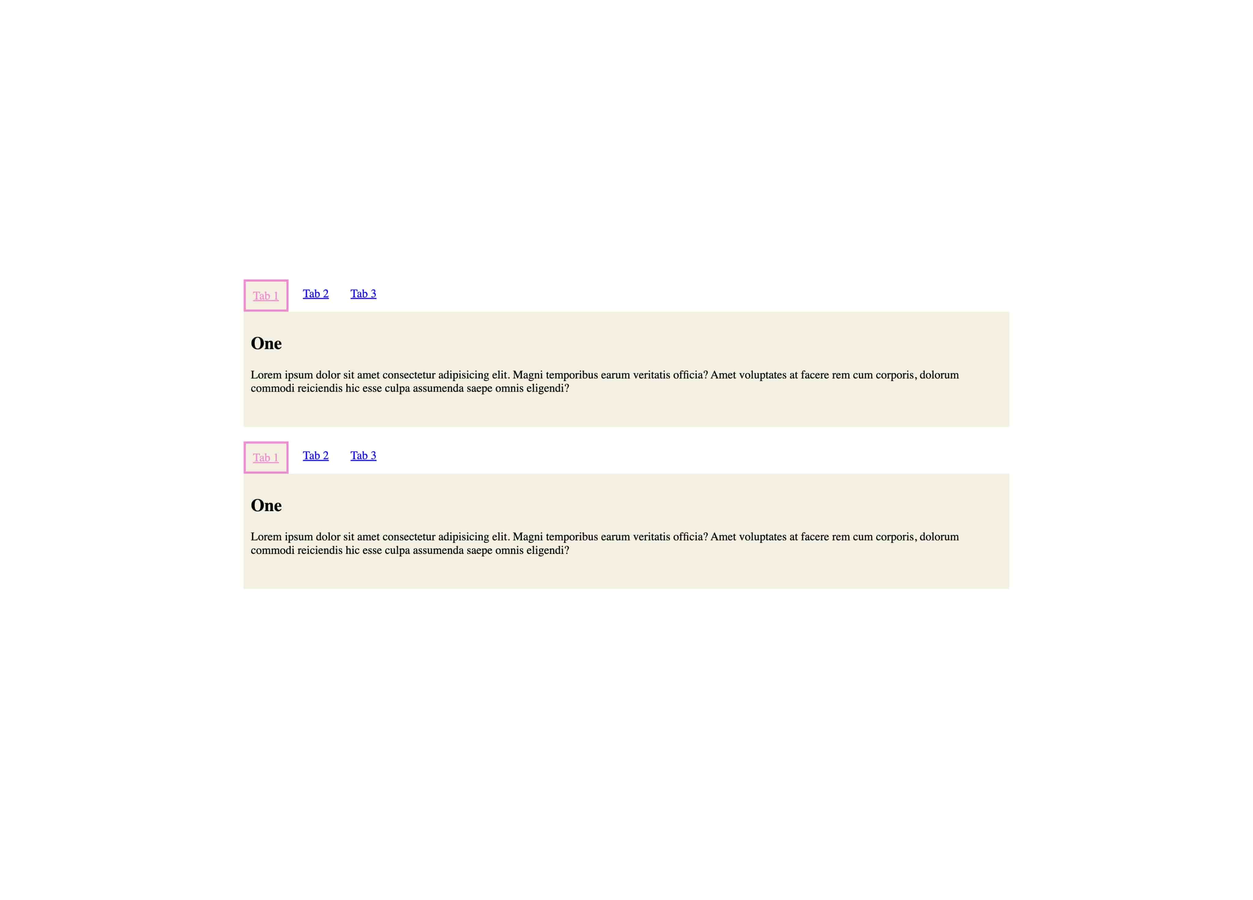 visuel du système de tabs que nous avons réalisé