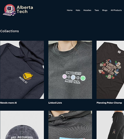 Capture d'écran de la page d'accueil du site web d'Alberta Tech