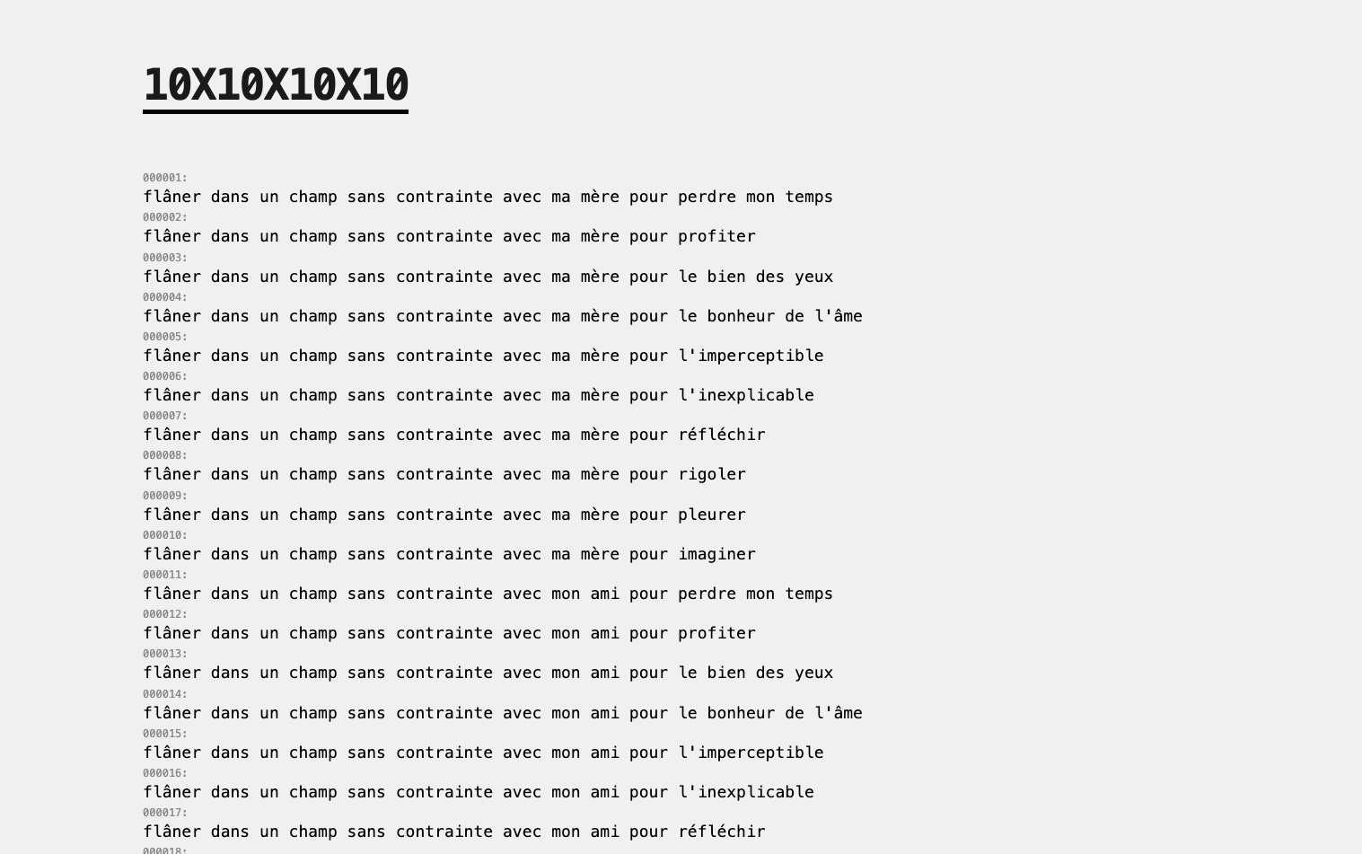 capture d'écran du deuxième exercice des phrases