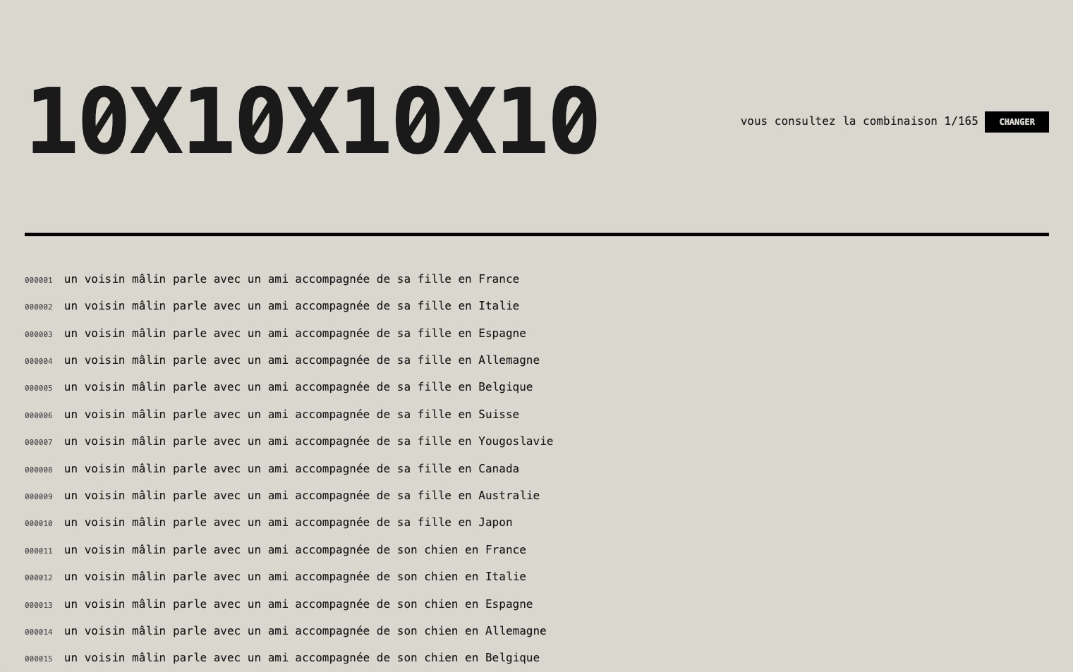 capture d'écran du troisième exercice des phrases