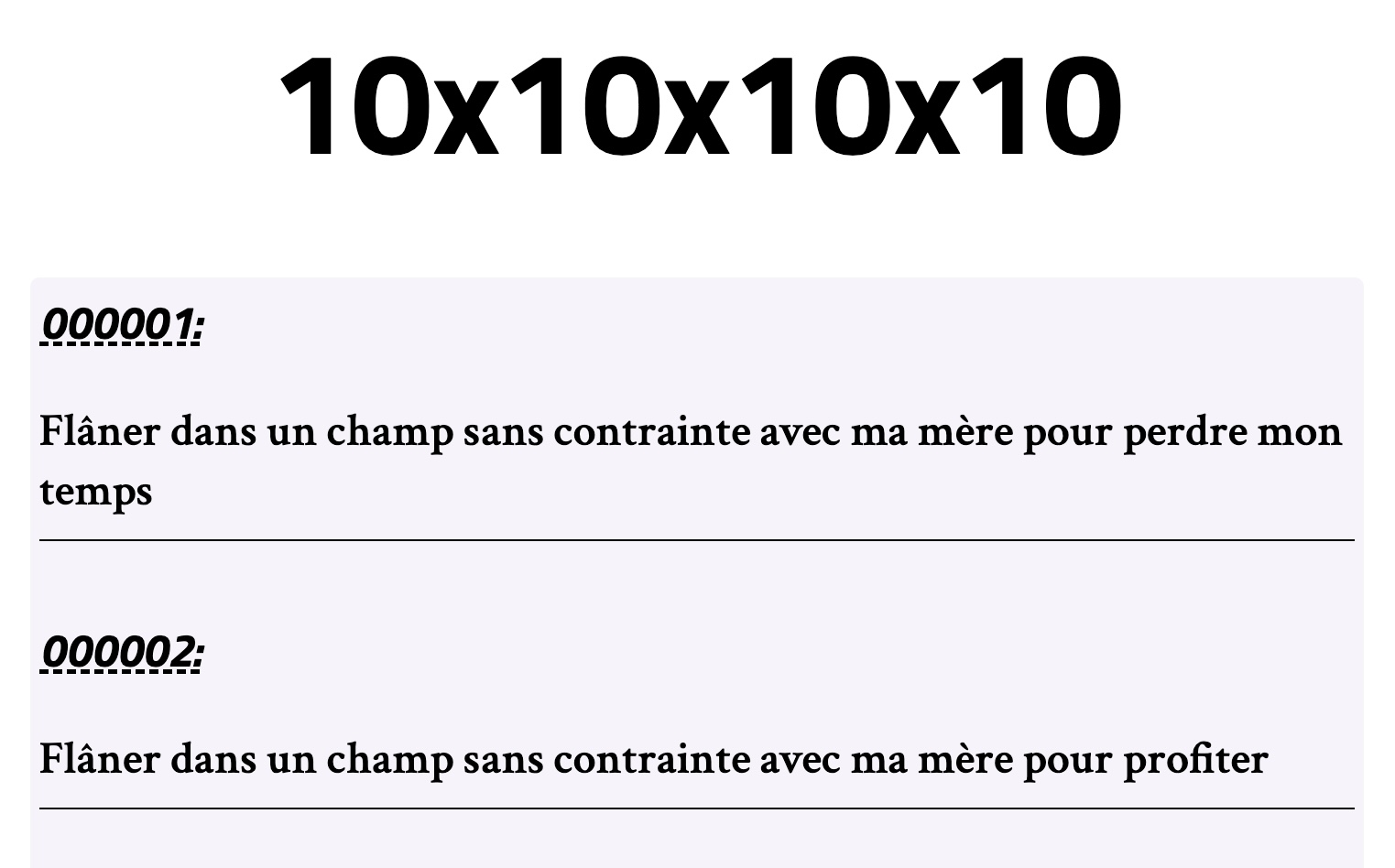 capture d'écran du deuxième exercice des phrases