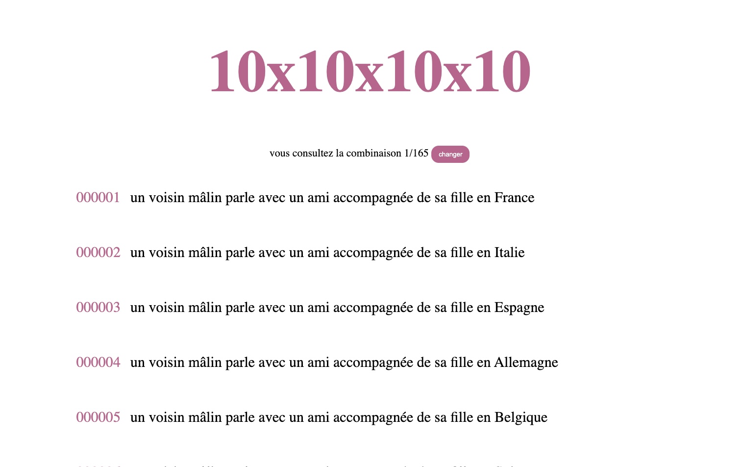 capture d'écran du troisième exercice des phrases