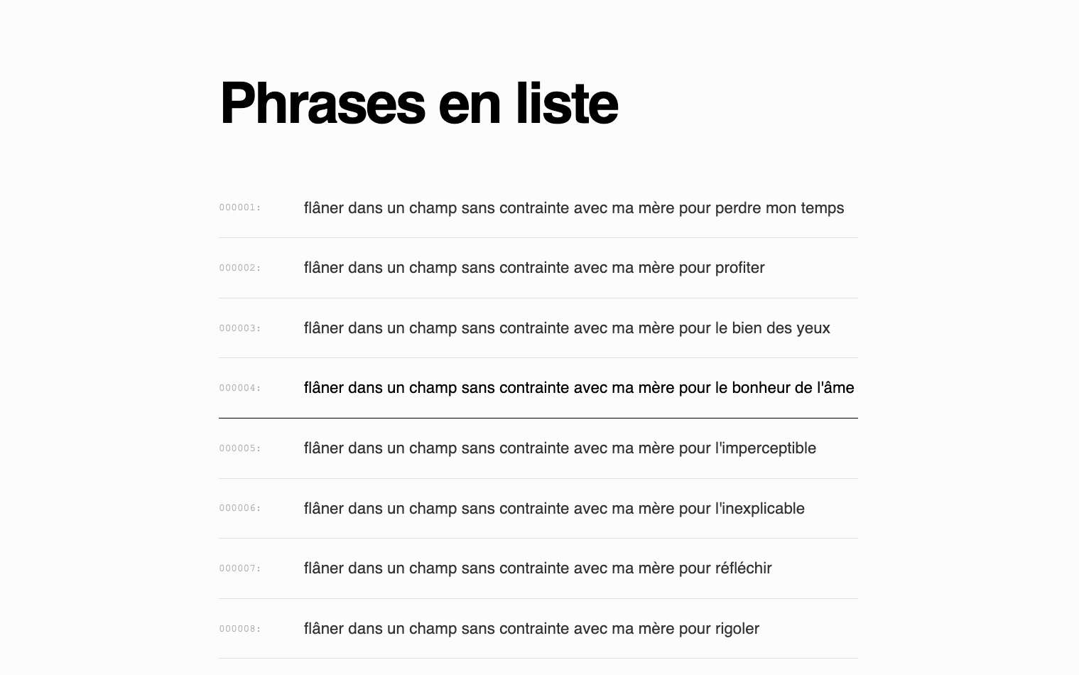 capture d'écran du deuxième exercice des phrases