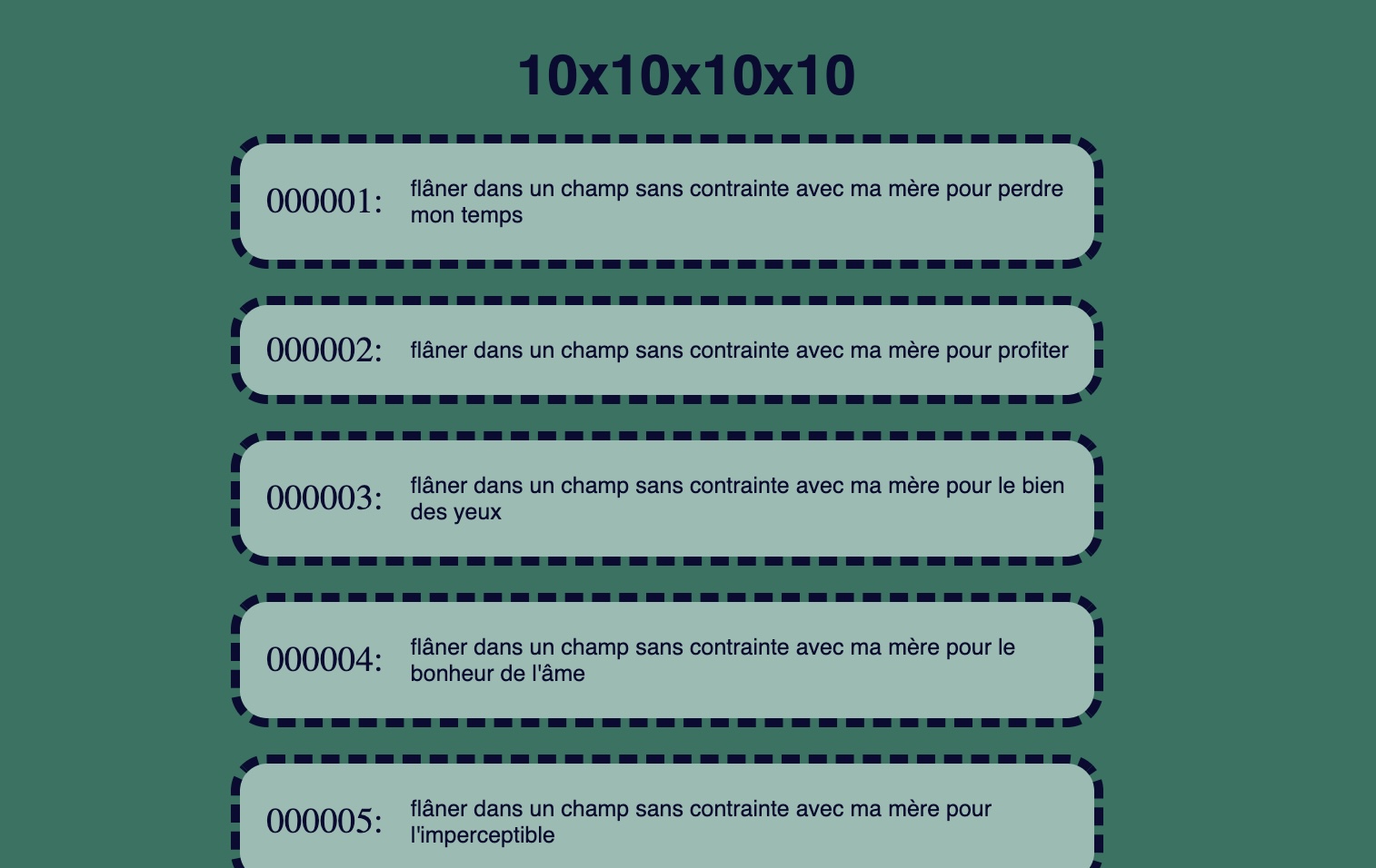 capture d'écran du deuxième exercice des phrases