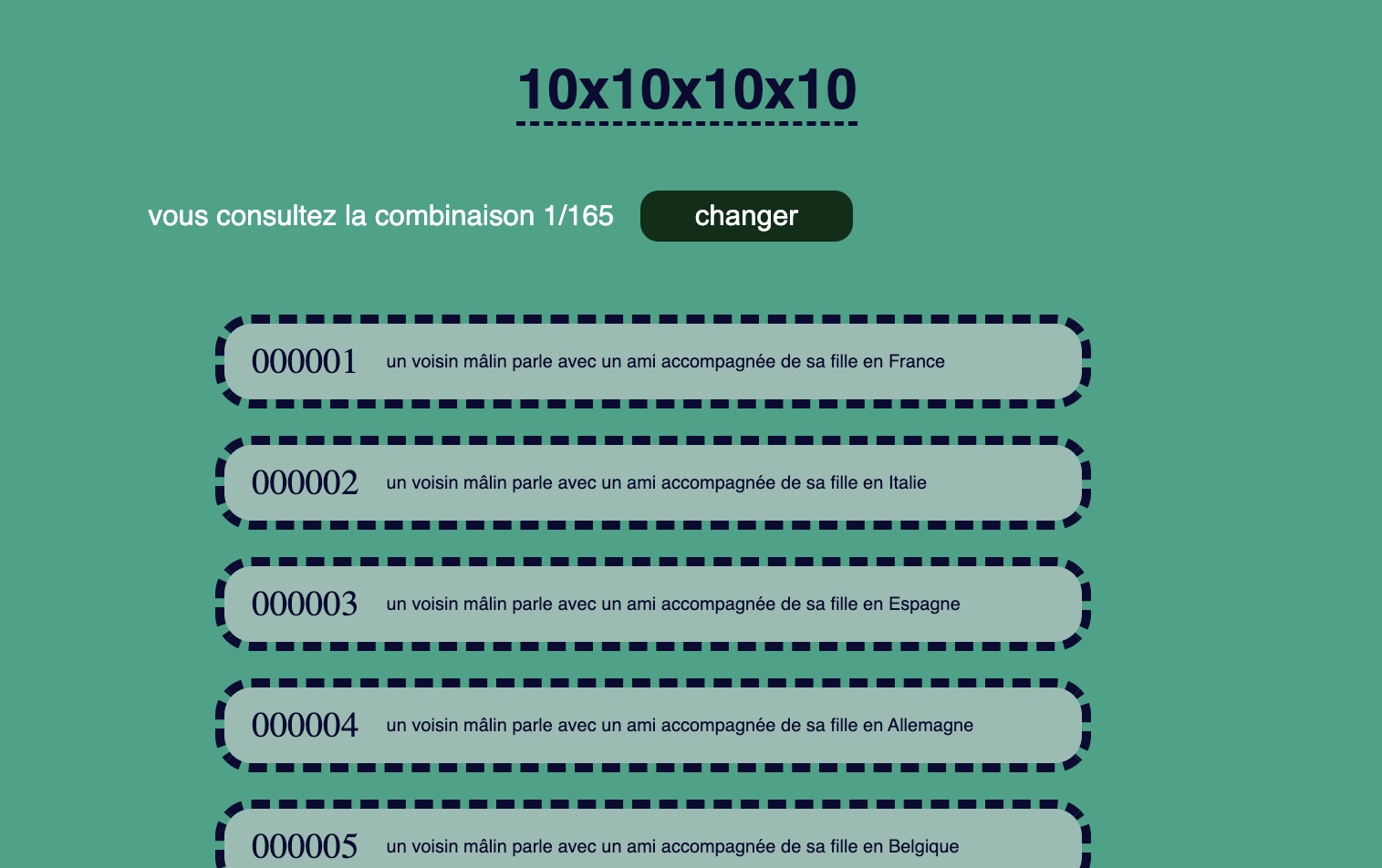 capture d'écran du troisième exercice des phrases