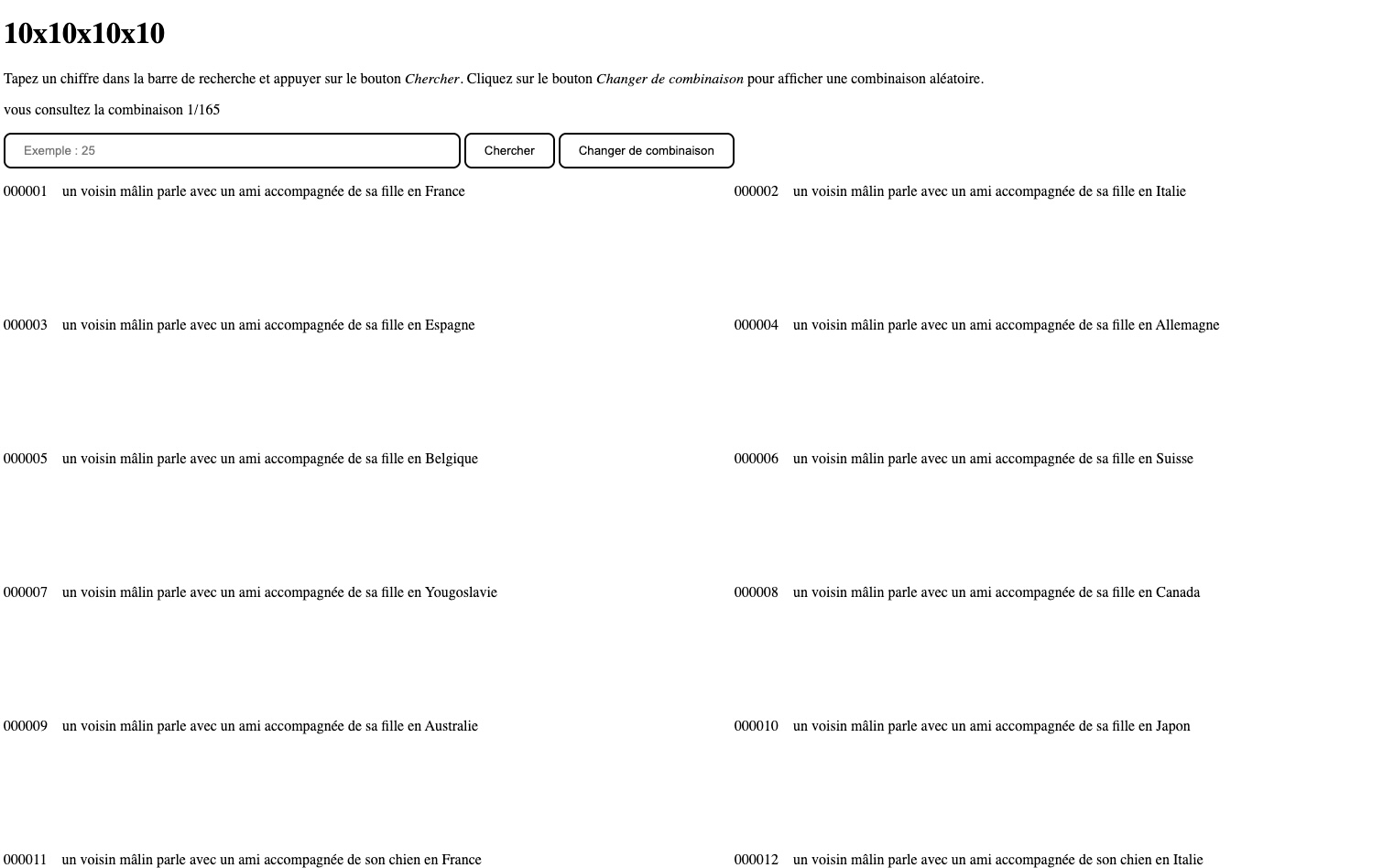 capture d'écran du troisième exercice des phrases