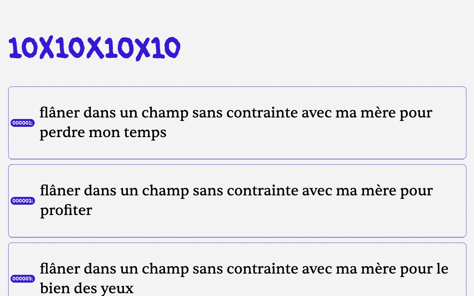 capture d'écran du deuxième exercice des phrases