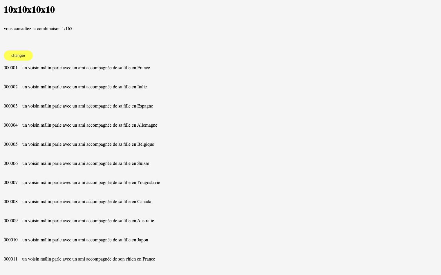 capture d'écran du troisième exercice des phrases